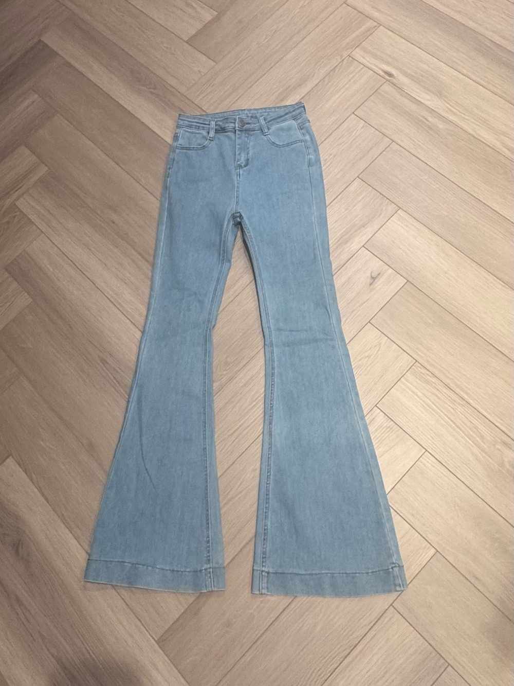 Light Blue Flare Jeans - Women's High-Rise Stretch Denim